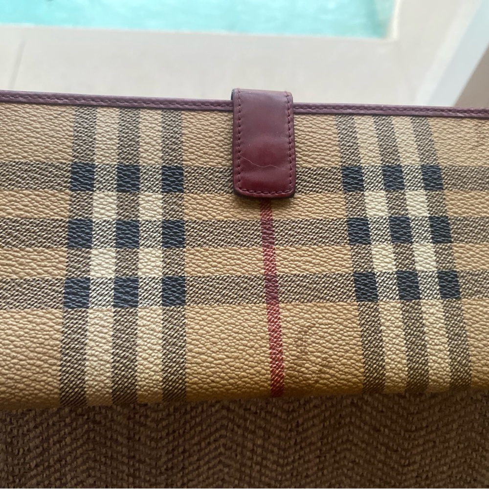 Burberry Tan and Black Briefcase with Signature Check Pattern